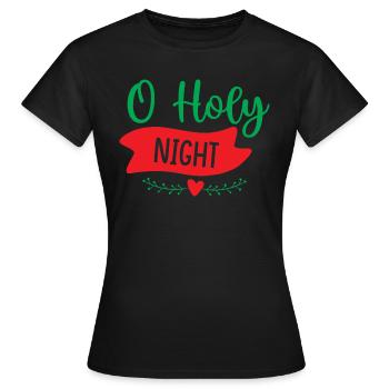 Holly Night - Weihnachtsfeier - Frauen T-Shirt - Schwarz - Vorne - AI Model Female 172 dark (172cm)