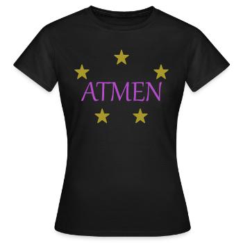 Atmen - Frauen T-Shirt - Schwarz - Vorne - AI Model Female 172 dark (172cm)