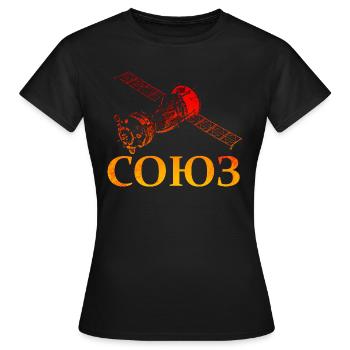 Sojus Raumschiff Sowjetunion - Frauen T-Shirt - Schwarz - Vorne - AI Model Female 172 dark (172cm)