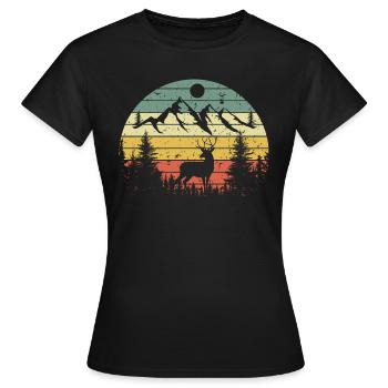 CHASSEUR DE CERF - Women's T-Shirt - black - Front - AI Model Female 172 dark (172cm)