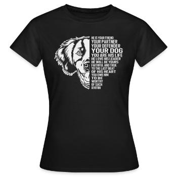 Épagneul Breton Épagneul Cadeau - T-shirt Femme - noir - Devant - AI Model Female 172 dark (172cm)