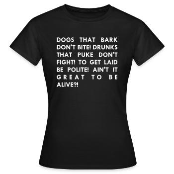 ALIVE kl - Frauen T-Shirt - Schwarz - Vorne - AI Model Female 172 dark (172cm)