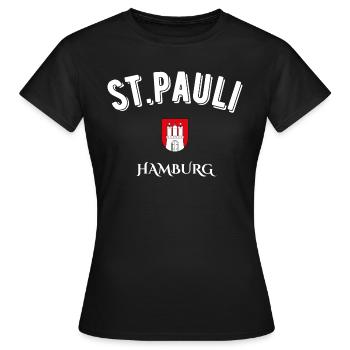 st. pauli Hambourg - T-shirt Femme - noir - Devant - AI Model Female 172 dark (172cm)