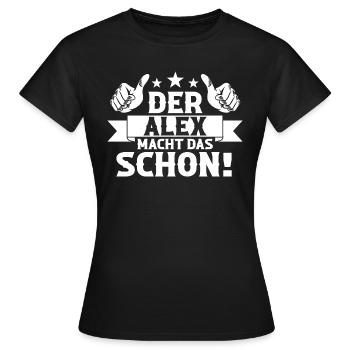 Alex - Frauen T-Shirt - Schwarz - Vorne - AI Model Female 172 dark (172cm)