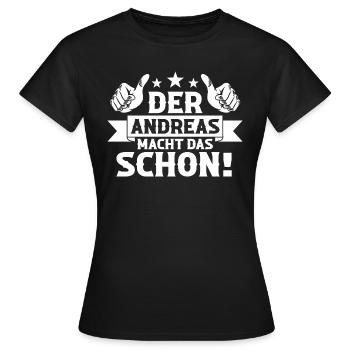 Andreas - Frauen T-Shirt - Schwarz - Vorne - AI Model Female 172 dark (172cm)