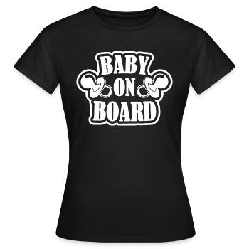 Baby on Board - Frauen T-Shirt - Schwarz - Vorne - AI Model Female 172 dark (172cm)