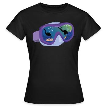 Diving goggles - Women's T-Shirt - black - Front - AI Model Female 172 dark (172cm)