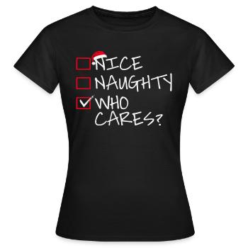 Sympa coquine qui s’en soucie ? - T-shirt Femme - noir - Devant - AI Model Female 172 dark (172cm)