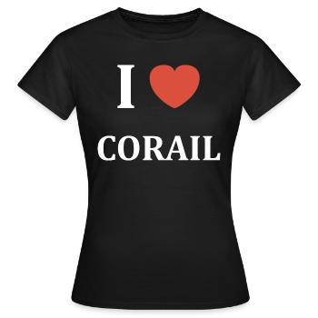 I love Corail - T-shirt Femme - noir - Devant - AI Model Female 172 dark (172cm)
