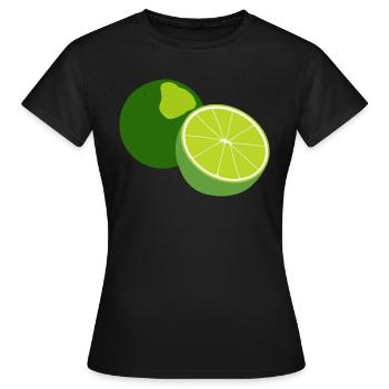 Limette - Frauen T-Shirt - Schwarz - Vorne - AI Model Female 172 dark (172cm)