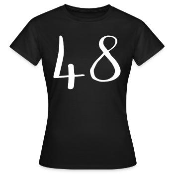 48 - Women's T-Shirt - black - Front - AI Model Female 172 dark (172cm)