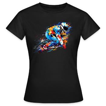 Snowboard Sport Spiel Champion Wettbewerb Zusammenfassung - Frauen T-Shirt - Schwarz - Vorne - AI Model Female 172 dark (172cm)