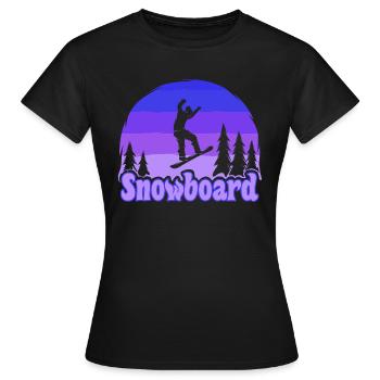 Snowboard Snowboarding - Women's T-Shirt - black - Front - AI Model Female 172 dark (172cm)