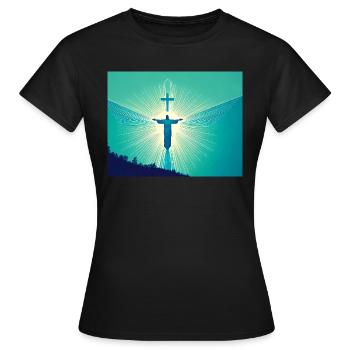 Le Christ, le Souverain de toute la création - T-shirt Femme - noir - Devant - AI Model Female 172 dark (172cm)