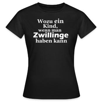 Twins Gift Pinkel Party Idée Dire - T-shirt Femme - noir - Devant - AI Model Female 172 dark (172cm)