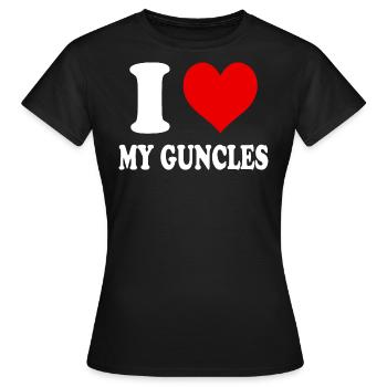 I Love Guncles Heart Funny Witty - Women's T-Shirt - black - Front - AI Model Female 172 dark (172cm)