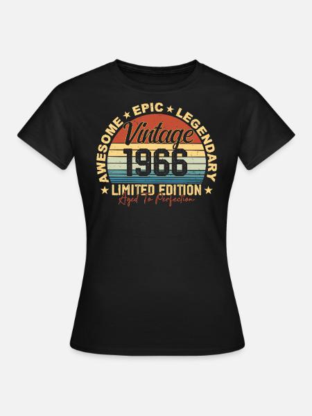 Retro 1966 Jahrgang Geburtstag 1966 Geschenk 1966 - Dame-T-shirt - sort