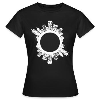 Ville planète - T-shirt Femme - noir - Devant - AI Model Female 172 dark (172cm)