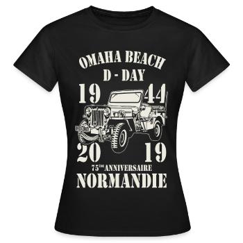 Omaha Beach D-Day 1944 - 2019 - T-shirt Femme - noir - Devant - AI Model Female 172 dark (172cm)
