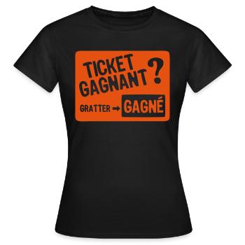 scratch ticket wins game - Women's T-Shirt - black - Front - AI Model Female 172 dark (172cm)