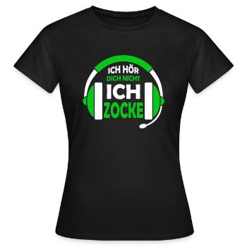 Ich Zocke Zocken Zocker Gamen - Frauen T-Shirt - Schwarz - Vorne - AI Model Female 172 dark (172cm)
