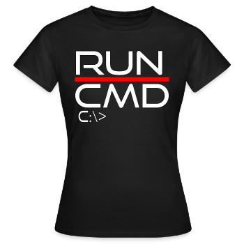 exécuter cmd - T-shirt Femme - noir - Devant - AI Model Female 172 dark (172cm)