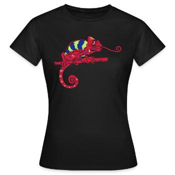 chamaeleon - Frauen T-Shirt - Schwarz - Vorne - AI Model Female 172 dark (172cm)