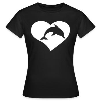 Love Dolphin - Frauen T-Shirt - Schwarz - Vorne - AI Model Female 172 dark (172cm)