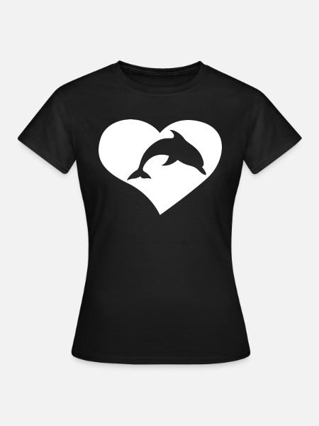 Love Dolphin - Frauen T-Shirt - Schwarz
