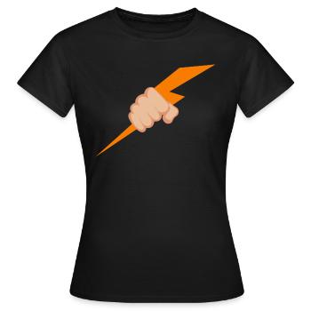 Foudre de main - T-shirt Femme - noir - Devant - AI Model Female 172 dark (172cm)