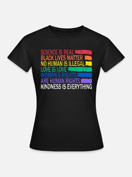 Rainbow Regenbogen Lesbe Pride LGBTQ Kleidung Mann - Frauen T-Shirt - Schwarz
