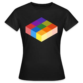 Cube Grid - Frauen T-Shirt - Schwarz - Vorne - AI Model Female 172 dark (172cm)