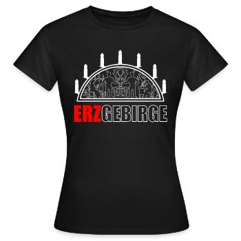 Schwibbogen Erzgebirge - Frauen T-Shirt - Schwarz - Vorne - AI Model Female 172 dark (172cm)