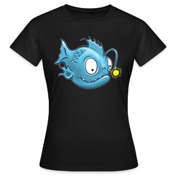 Lanternfish or frogfish - Women's T-Shirt - black - Front - AI Model Female 172 dark (172cm)