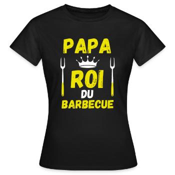 PAPA roi du barbecue - T-shirt Femme - noir - Devant - AI Model Female 172 dark (172cm)