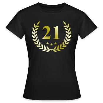 21 Couronne numérique - T-shirt Femme - noir - Devant - AI Model Female 172 dark (172cm)
