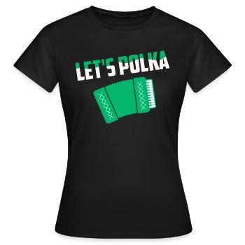 Let’s Polka Accordéon Pride - T-shirt Femme - noir - Devant - AI Model Female 172 dark (172cm)