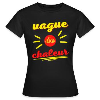 Vague de chaleur - T-shirt Femme - noir - Devant - AI Model Female 172 dark (172cm)