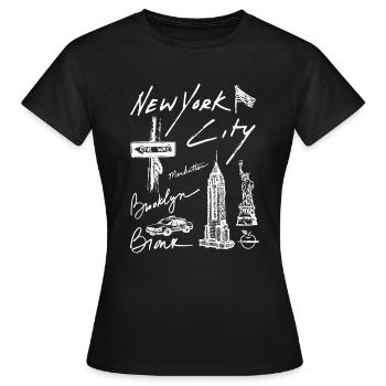 NY NEW YORK CITY USA LIBERTÉ GRATTE CIEL TAXI - T-shirt Femme - noir - Devant - AI Model Female 172 dark (172cm)
