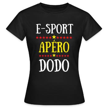 ESport apéro dodo - T-shirt Femme - noir - Devant - AI Model Female 172 dark (172cm)