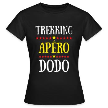 trekking apéro dodo - T-shirt Femme - noir - Devant - AI Model Female 172 dark (172cm)