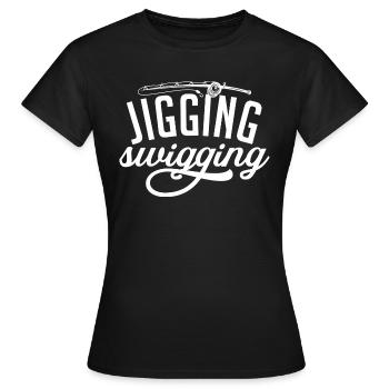 Jigging & Swigging - Frauen T-Shirt - Schwarz - Vorne - AI Model Female 172 dark (172cm)