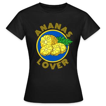 ANANAS LOVER plage vacances à la mer été - T-shirt Femme - noir - Devant - AI Model Female 172 dark (172cm)