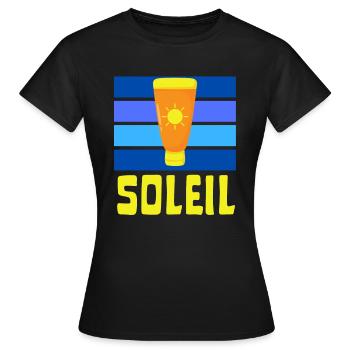 soleil crème solaire été bronzé - T-shirt Femme - noir - Devant - AI Model Female 172 dark (172cm)