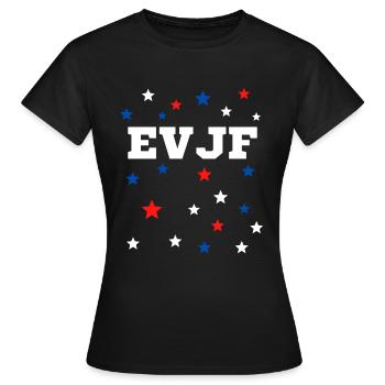 EVJF thème USA étoiles - T-shirt Femme - noir - Devant - AI Model Female 172 dark (172cm)