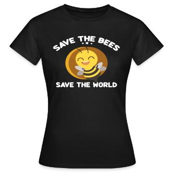 Save the Bees Save the World - Women's T-Shirt - black - Front - AI Model Female 172 dark (172cm)