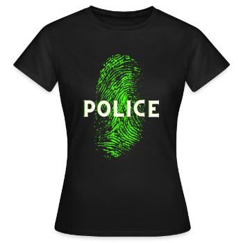 POLICE SCIENTIFIQUE EMPREINTE DIGITALE ADN - T-shirt Femme - noir - Devant - AI Model Female 172 dark (172cm)