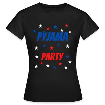 PYJAMA PARTY BLEU BLANC ROUGE ÉTOILES - T-shirt Femme - noir - Devant - AI Model Female 172 dark (172cm)