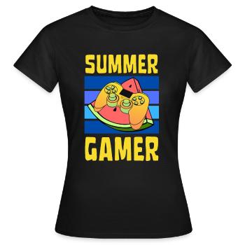 SUMMER GAMER JEU VIDÉO ESPORTS - T-shirt Femme - noir - Devant - AI Model Female 172 dark (172cm)