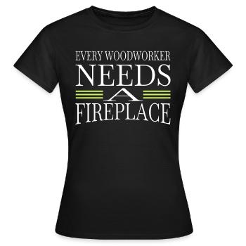 dictons couper le marteau-piqueur en bois - T-shirt Femme - noir - Devant - AI Model Female 172 dark (172cm)